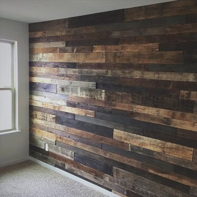 rustic wood finished wall paneling